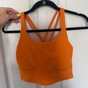 Orange Lululemon Energy Bra Long Line - Size 8
